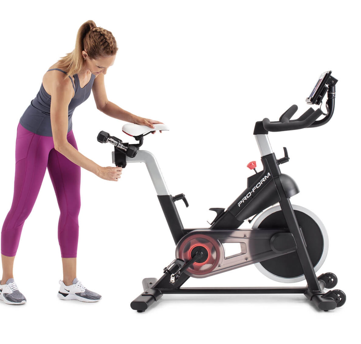 image showing adjustable features of the exercise bike